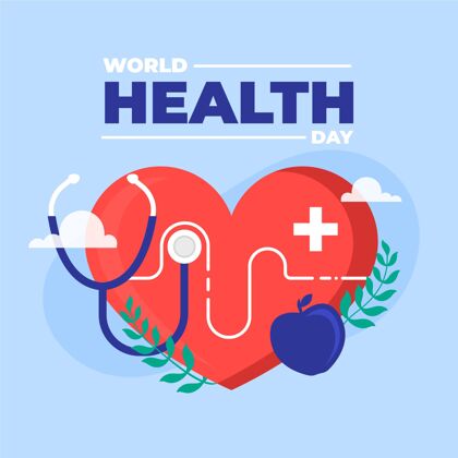 国际平面世界卫生日庆祝插画健康助理预防医学