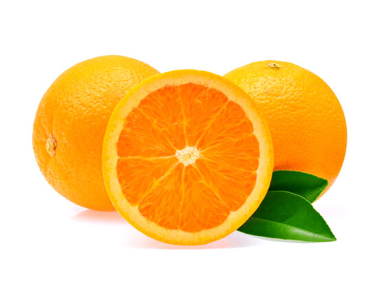 维生素白底橙片半水果健康