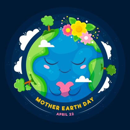 地球日地球母亲节插图自然动物地球母亲