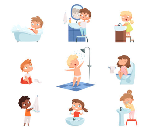 浴室洗涤孩子们刷牙儿童日常生活用牙刷卫生皂套装洗发水刷子清洁