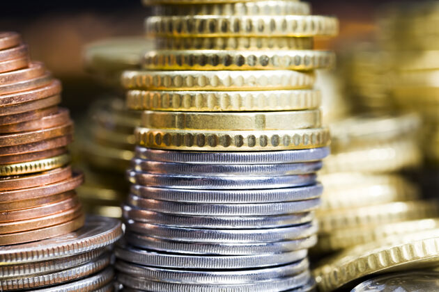 货币大量的金属硬币工资不同经济