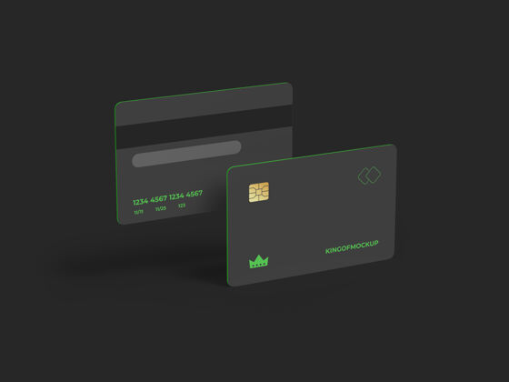 演示信用卡模型设计在三维渲染产品付款实物模型