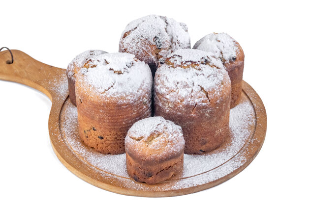 糖自制复活节蛋糕 帕斯卡隔离白 食物文化教烘焙