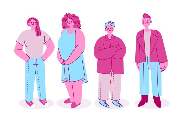 非二元平面设计跨性别代表插图人社区变性