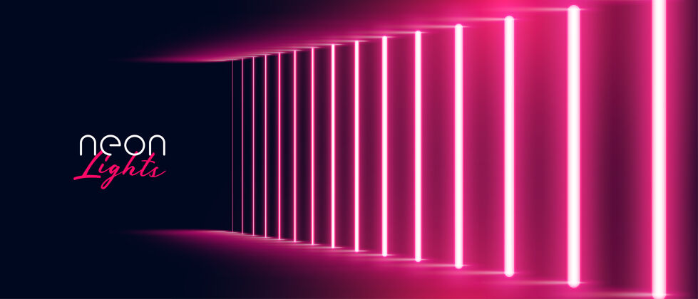 展览霓虹灯效果路径红色背景设计墙壁效果背景