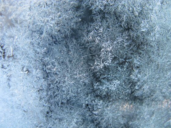 结冰特写抽象霜纹理背景下雪冰冻冰