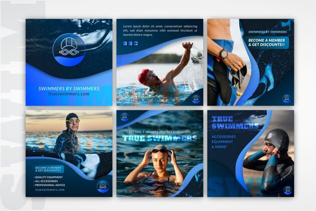 运动游泳instagram帖子集生活方式健康游泳