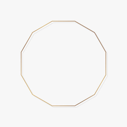 几何白色背景上的多边形金色框架空白空间空白复制空间