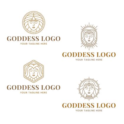 企业标识一套线性女神标志模板品牌公司企业