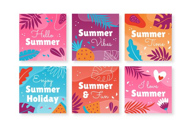 夏季夏季卡片系列套装分类季节