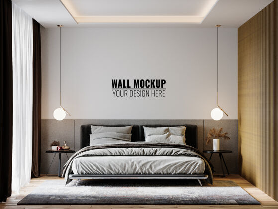 卧室家具卧室内部的墙壁模型房间室内装饰墙模型