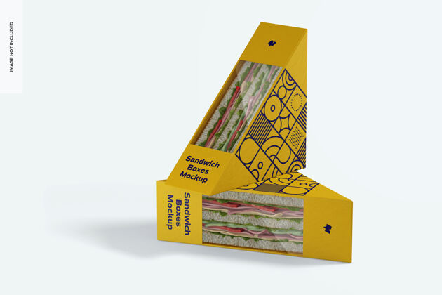 送货三明治盒子模型 站着扔着餐厅三明治盒子