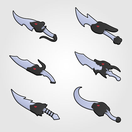 刀锋收集游戏装饰武器一套银色卡通刀游戏幻想战斗