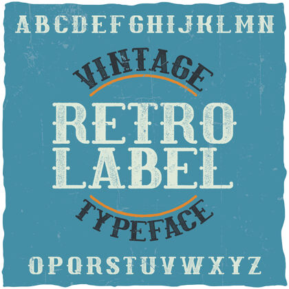 纹理复古标签字体命名为复古标签良好的字体使用在任何复古标签或标志字母旧字母