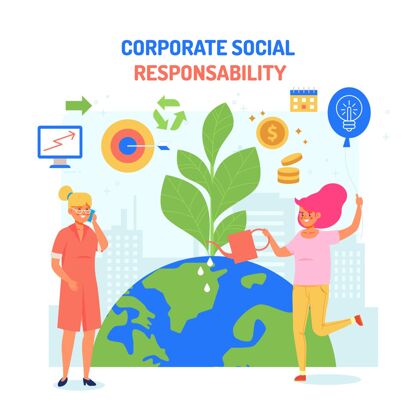 发展平面设计企业社会责任概念插图责任道德可持续性
