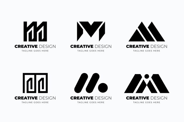 标识平面设计m标志模板集合品牌包装标志模板