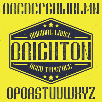 类型名为布莱顿的复古标签字体排版框架字体