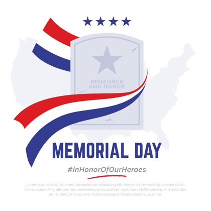 5月31日美国阵亡将士纪念日插图平面哀悼平面设计