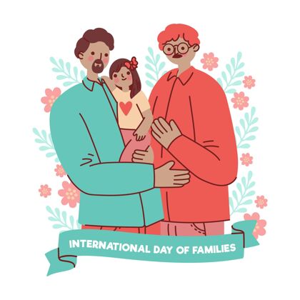 人手绘国际家庭日插画国际家庭日同性恋国际