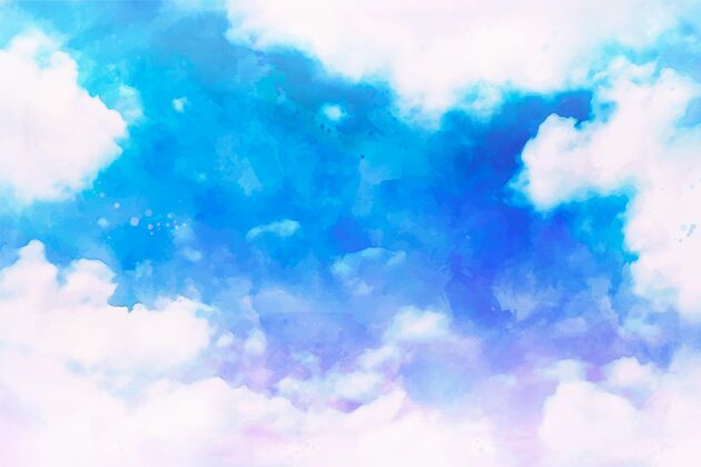 墙纸手绘水彩粉彩天空背景水彩背景粉彩天空