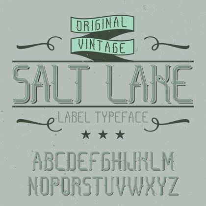 哥特式老式字母和标签字体命名盐湖城字体旧风格