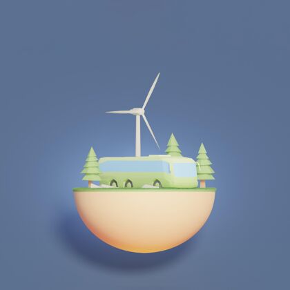 风能3d环境项目场景生态能源环保环保