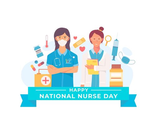护理者平面全国护士节插画5月12日医疗保健公寓设计