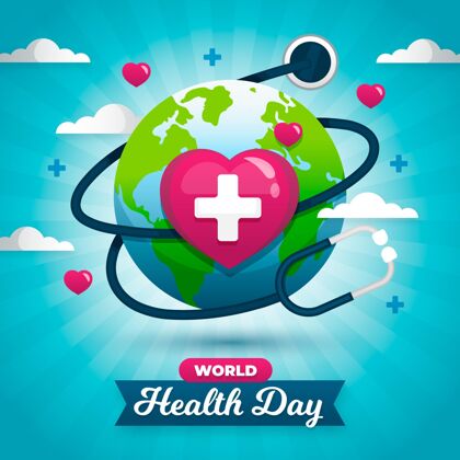 健康专家平面世界卫生日庆祝插画全球医疗保健4月7日