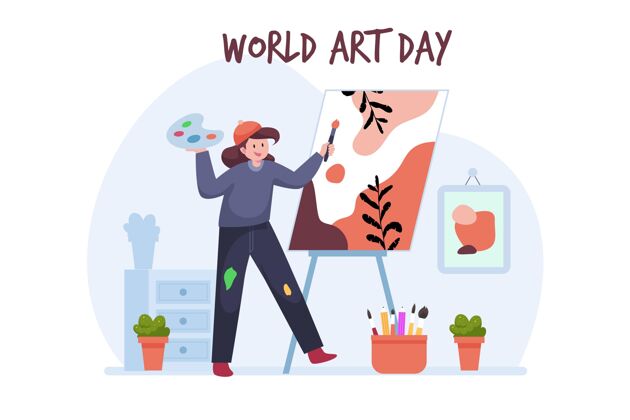 美术平面世界艺术日插画创意艺术艺术日
