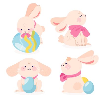 兔子手绘复活节兔子系列手绘庆祝收集