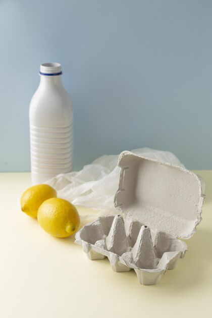 塑料袋旁边有柠檬的模板塑料包装柠檬可持续发展