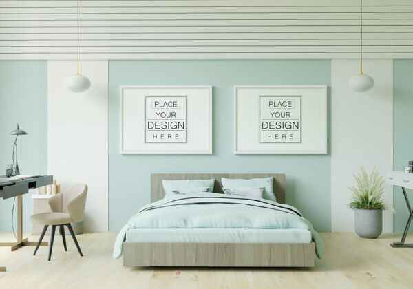 家具海报框架模型室内卧室房子装饰现代室内