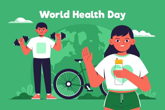健康手绘世界卫生日插图插图医疗保健世界卫生日