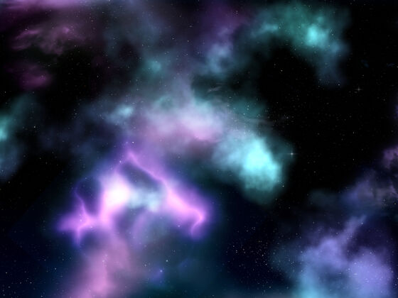 银河系三维渲染的空间与星云和恒星天空星星星云风景