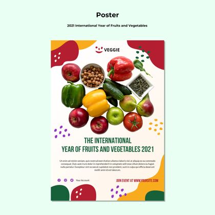 世界各地国际果蔬年海报有机蔬菜水果