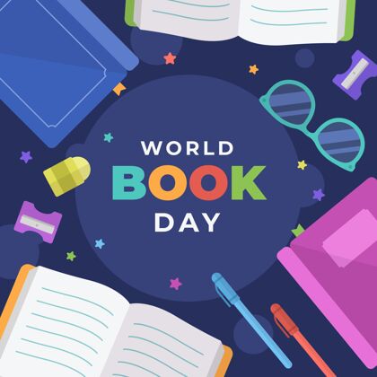 4月23日世界图书日图书插画卷学习全球