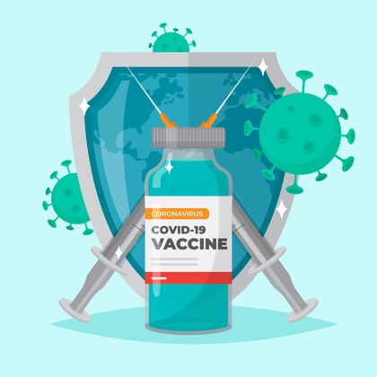 插图冠状病毒疫苗概念图病毒健康症状
