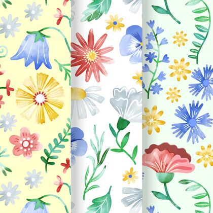 花卉手绘春纹系列春天包装植物