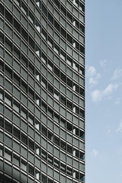 大都市玻璃幕墙的办公摩天大楼高层建筑天际线