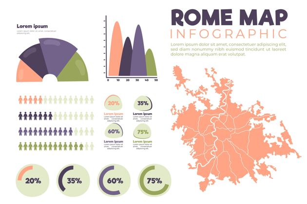 图形罗马地图信息图绘图手绘罗马