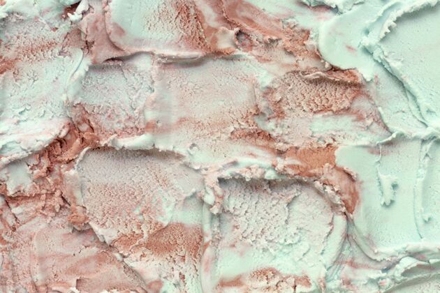 食物平铺彩色冰淇淋特写镜头甜点风味平面图