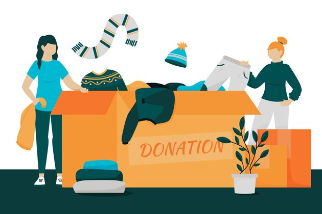 社区把衣服捐给慈善机构的角色关怀慈善帮助