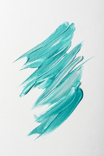 粘稠度蓝色油漆笔触平放在表面上颜料油漆材质