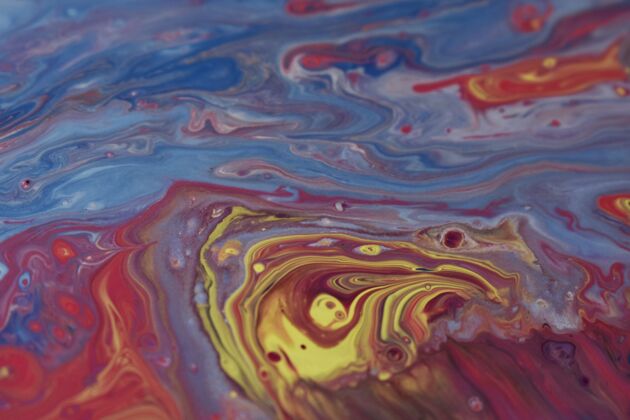 彩色液体油艺术-伟大的艺术背景颜料漩涡混合