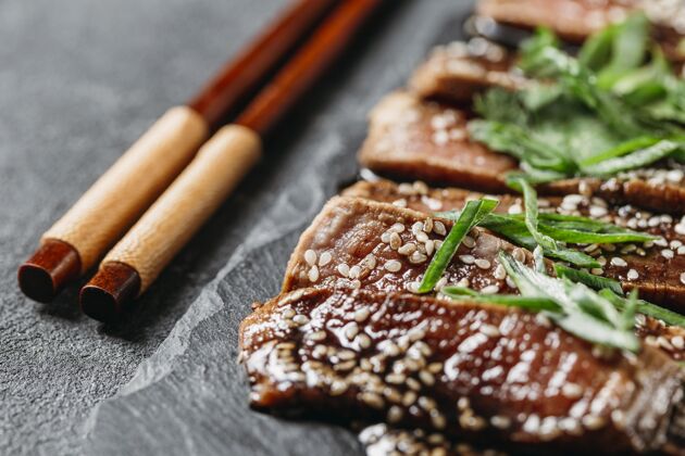 安排日本料理特写镜头食物美食传统