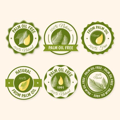 收获收集创意棕榈油徽章天然石油工业