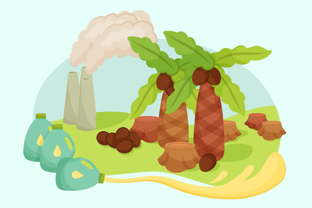 插图图文并茂的棕榈油生产行业理念棕榈油自然