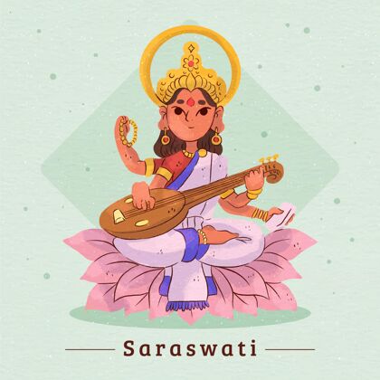 事件萨拉斯瓦蒂女神演奏乐器传统民族节日