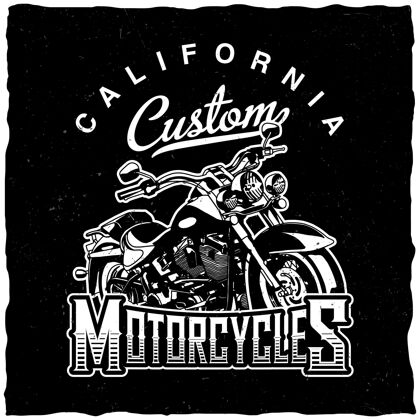 色带加州定制摩托车标签摩托车经典的俱乐部