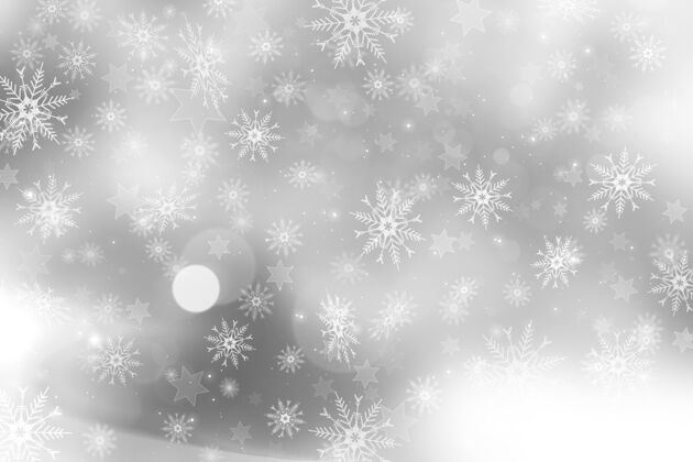 圣诞节银色圣诞背景与雪花和星星设计节日背景装饰品